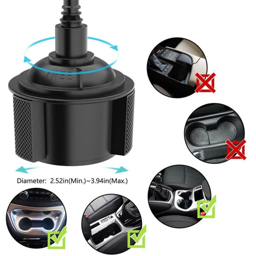 Car Mount Adjustable Gooseneck Cup Holder Stand Cradle Universal Cell Phone US - Picture 9 of 13