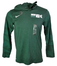 Nike Michigan State Hoodie Tee Men's Size S Spartans MSU Long Sleeve Green