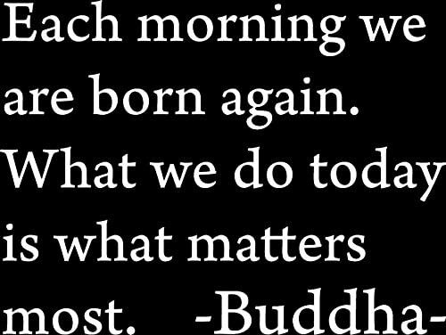 Each Morning we are Born Again Buddha Vinyl Wall Art Inspirational Quotes Decor - 第 10/15 張圖片