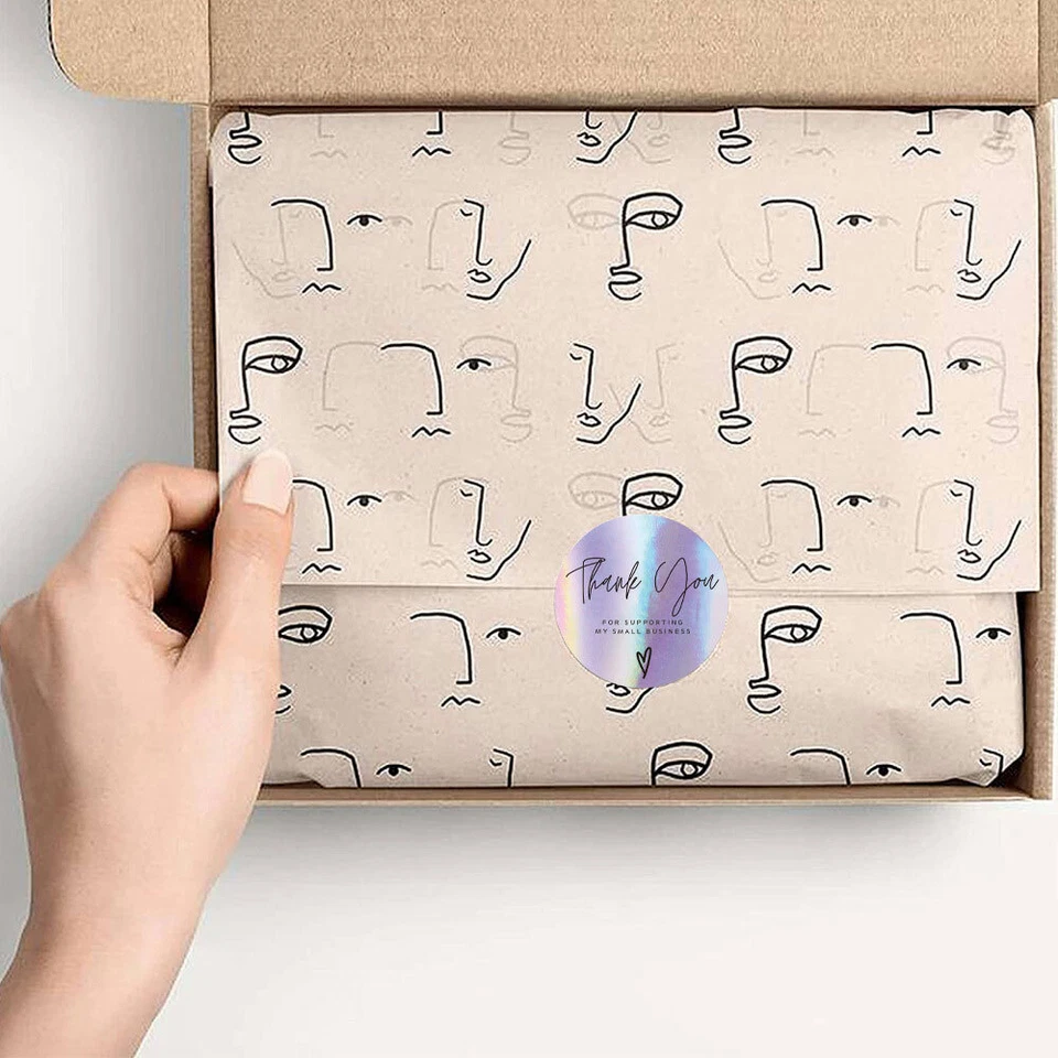 500Pcs Thank You Sticker 1inch Rainbow Laser Small Business Stickers Label - Image 4 of 4