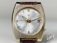 Vintage 1973 Bulova Accutron FANCY CASE 10K Gold Plated Tuning Fork 218 Watch