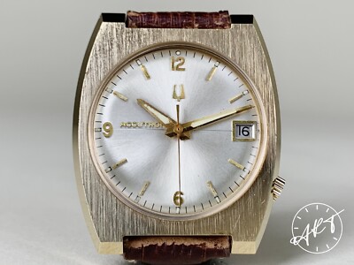 Vintage 1973 Bulova Accutron FANCY CASE 10K Gold Plated
