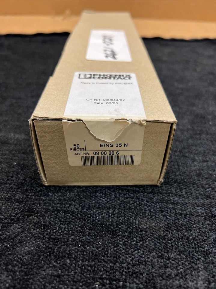 Lote de 50 terminales de abrazadera de tapa de anclaje de tope de soporte de extremo Phoenix Contact E/NS 35N Foto 2 de 3