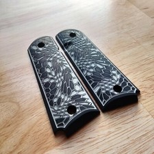 Custom Engraved 1911 full size aluminum grips