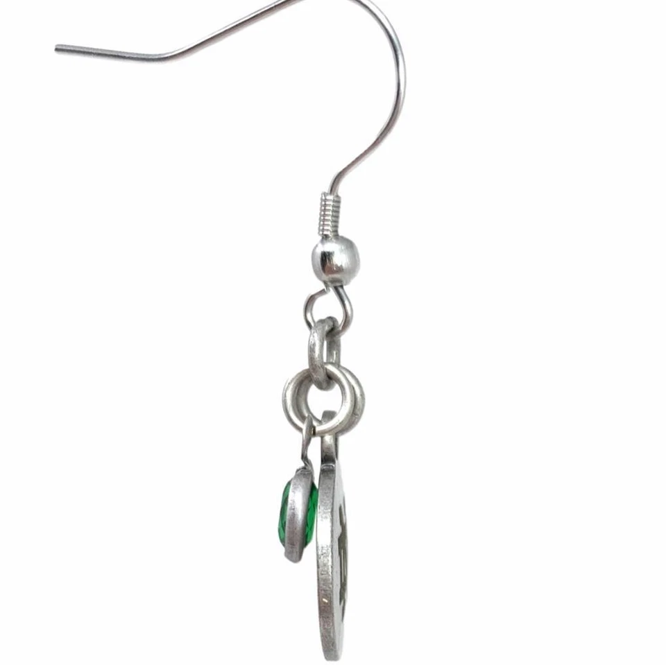 Pendientes colgantes de plata para mujer Naval Academy azul marino con dije Foto 3 de 4