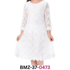 APRIL GIRL Flower Girl Dress, Lace Dress 3/4 Sleeve Dress Ivory 14-16 Years