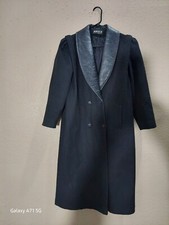 Jofeld Women's Wool / Leather Double Breasted Coat. Size M/l.cond.is Very Gd.