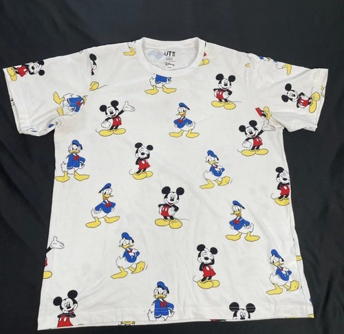 Uniqlo Ut Disney Mens Mickey And Donald Print Short Sleeve T Shirt Size L Ebay