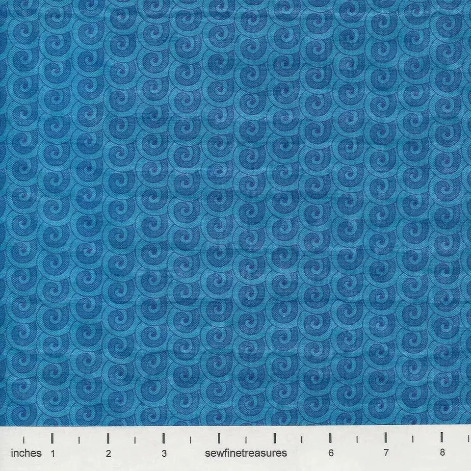 Wizard of Oz Coordinate Blue Swirl OOP Tonal Blender Fabric By the FQ - 1/4 YD - Image 2 of 4