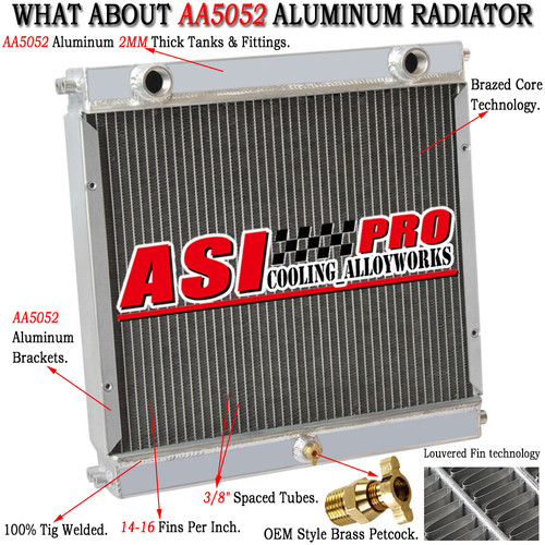 Roadster Style Racing Radiator For Double Pass Dragster Roadster Style Aluminum 3 Core Radiator+Shroud ...