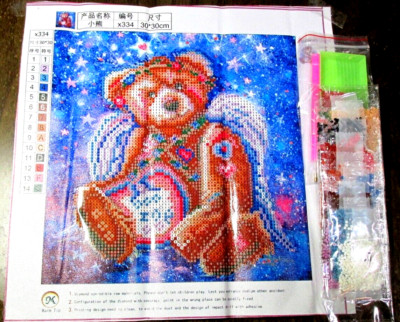Teddy Bear Angel 3D Round Diamond Cross Stitch Painting Kit -NIP (#11)