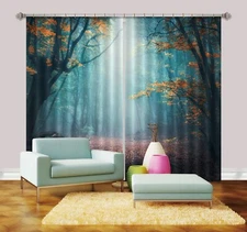 3D Mysterious Forest ZHUA2969 Photo Curtain Window Blockout Fabric Vera 2023