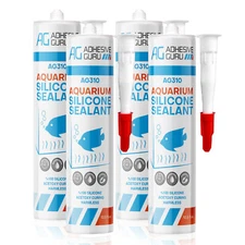 Aquarium Silicone Sealant Clear (10.5 fl oz), 100% Non-Toxic for fish 4 pk