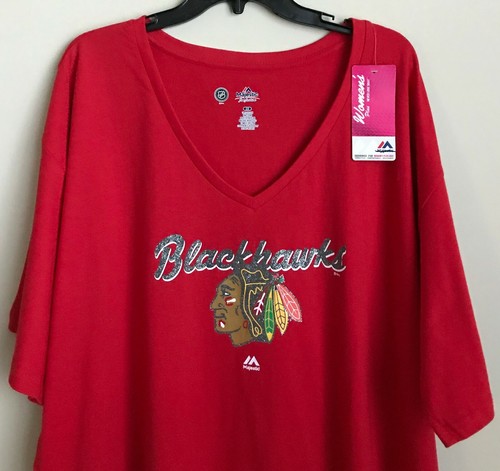 Neu NHL Damen Übergröße T-Shirt GLITZERS Damen Übergröße Hockey T-Shirt WÄHLEN - Bild 13 von 35