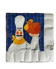 New sealed Vtg Paper Art 20 3-ply Lunch napkins ~COOK~ made in USA