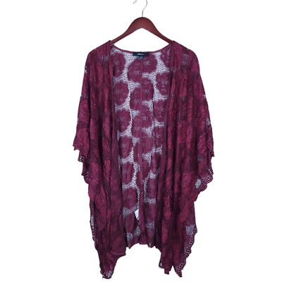 FOREVER 21 Floral Rose Lace Kimono Cardigan Size 1X 0X