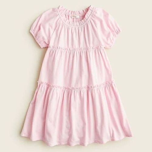 NWT CREWCUTS J CREW Short Sleeve Tiered Jersey Knit Dress girls 10 $49.50