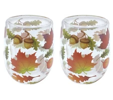 Temp-tations Set-of-2 Double Wall Drink Glasses (Harvest), 12-oz, Glass H265632