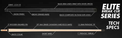 Elite 15oz Ultra Light/Break Pool Queue Billard Stick Billard Cues - Bild 8 von 8