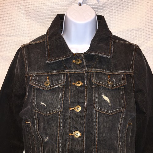 Millau Damen Small Denim Jeansjacke Cropped distressed dunkle Waschung - Bild 3 von 6