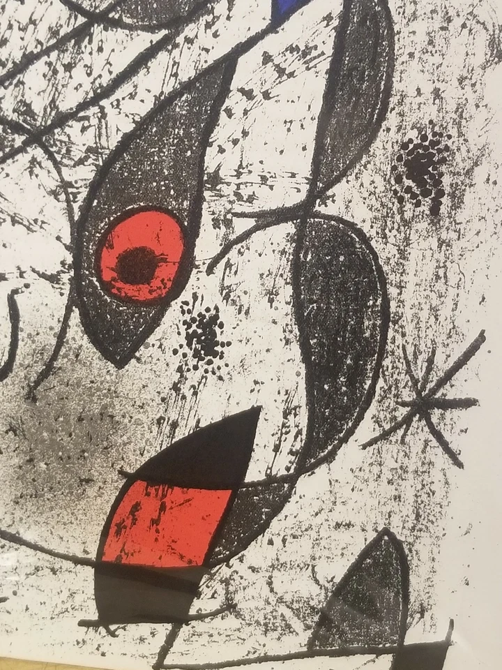 Joan Miró "LA ENCRE I" Original Color Litografía Arte Surrealista 1972 Arte Moderno Foto 4 de 4