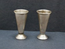 Set of 2 Vintage Spanish? 915 Silver 2 7/8” Cordials Liquor Shot Glasses Cups