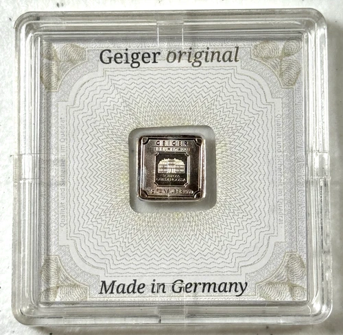Geiger Edelmetalle Schloss Güldengossa 1 GRAM .999 Fine Silver Square Bar