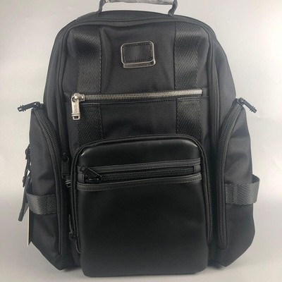 TUMI ALPHA BRAVO Deluxe Rucksack Leder Ballistic Nylon schwarz 232389D NEU