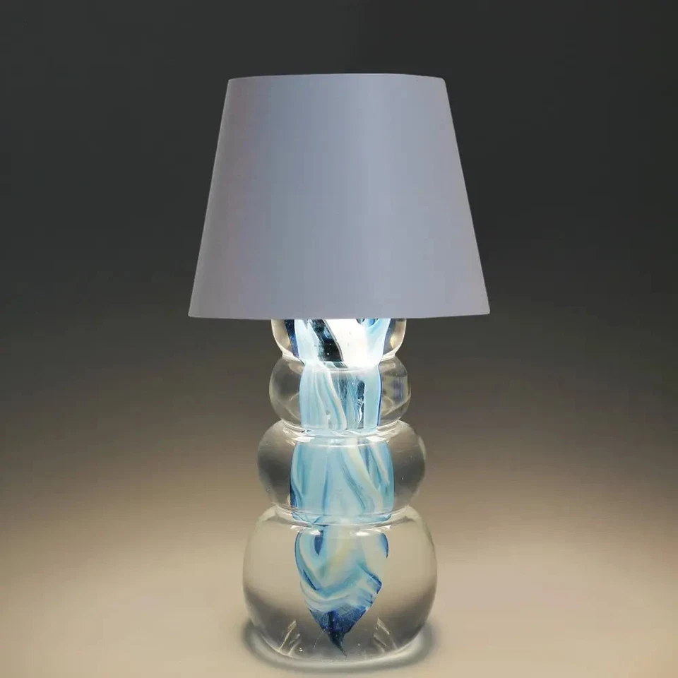 Lámpara de mesa pequeña burbuja - azul Foto 2 de 4