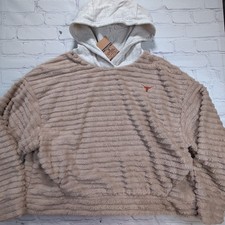NEW Womens XL NCAA Texas Longhorns Sweatshirt Hoodie Hooded Plush Pullover Hip