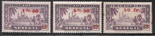 Senegal 1944 SG220,223,225, Overprints. Djourbel Mosque