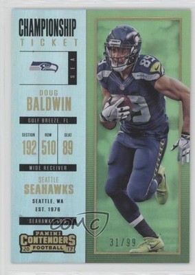 2017 Panini Contenders Season Championship Ticket 31/99 Doug Baldwin #61 g2u