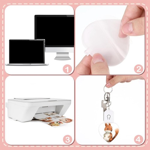 10 Pieces Lighted Heart Shape Transfer Keychain Acrylic Heat Sublimation2350 - Bild 5 von 7