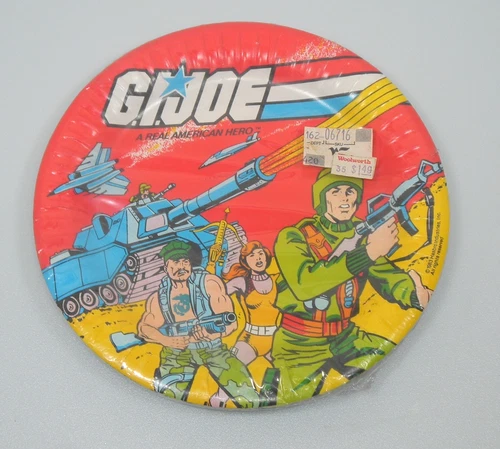 1983 G.I. GI Joe Birthday Party Supplies Plates REED 7" Vintage ARAH Sealed Set
