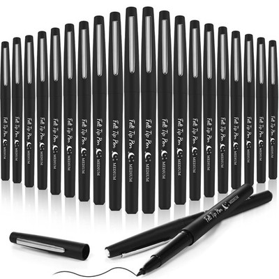 20 Pcs Felt Tip Pens 0.7mm Colored Felt Pens Marker Medium Point Journal Plan...