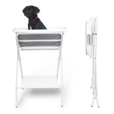 2 in 1 Dog Bathtub Washing Station, Elevated Pet Bath Tub, Collapsible and Po...