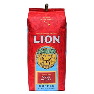 Lion Coffee Gold Roast Ground Coffee, Medium-Light 24 Ounce (Pack of 1) 