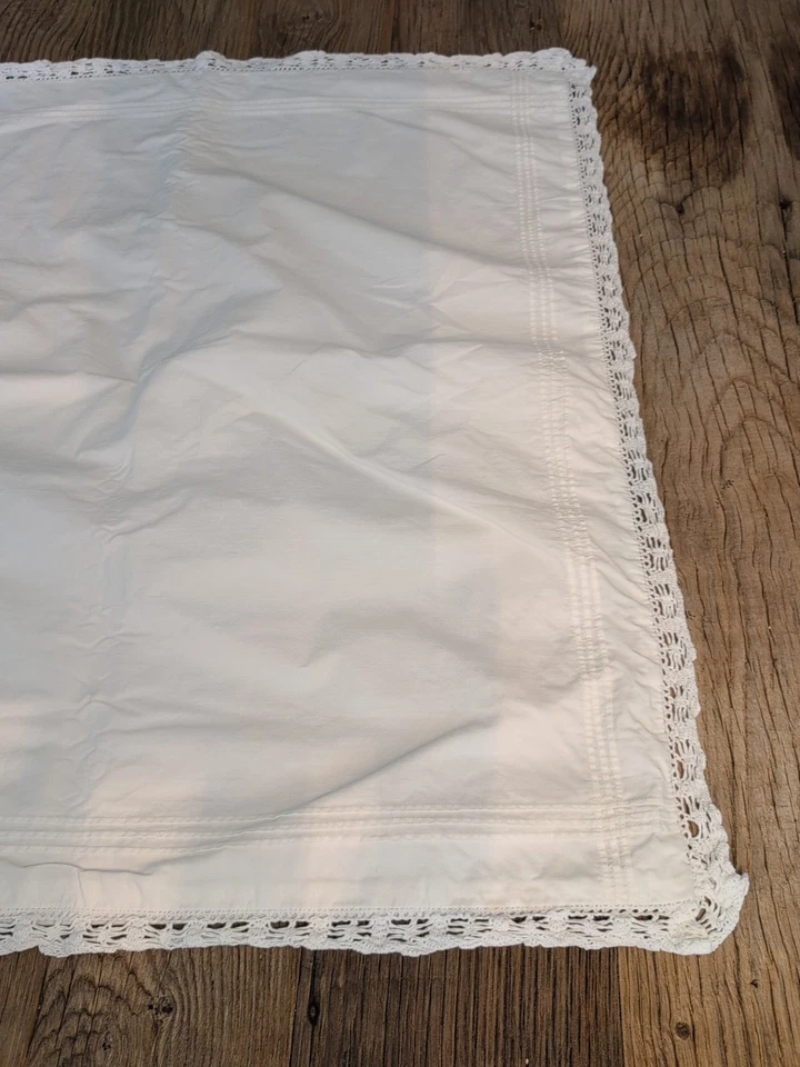 Lauren Ralph Lauren Blanco Europeo Euro Almohada Falsa Bordado Borde Pintuck Foto 4 de 4