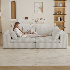 39.8" Cloud Sofa,Corduroy Fabric,Deep Seat Couches,Double-layer design,Removable