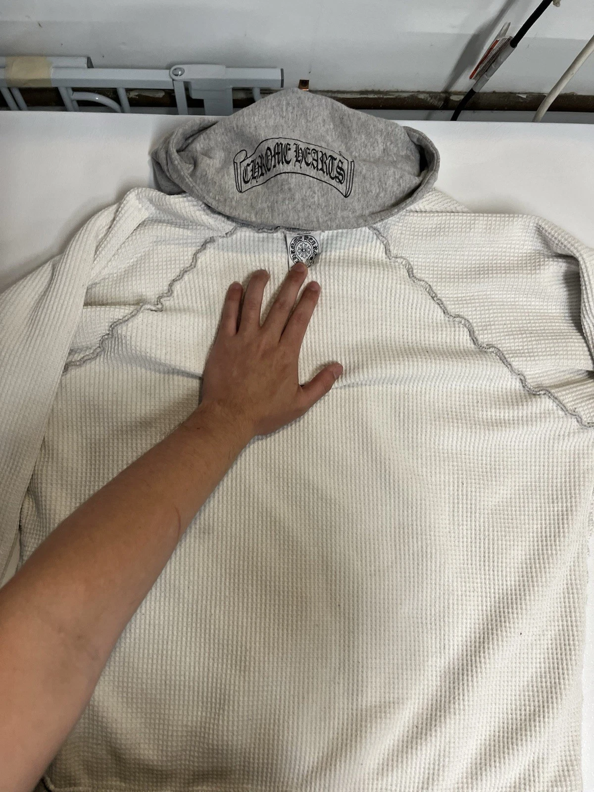 Felpa con cappuccio maglione termico Camber Chrome Hearts vintage grigio