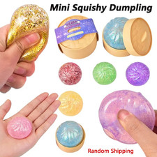 1pc Glitter Squishy Dumpling Stress Relief Sensory Fidget Toy Squeezable Toys