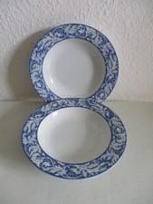 2 x Suppenteller Dibbern Schönwald Blau Weiß