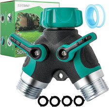 Garden Hose Splitter 2 Way 3/4 Inch Faucet Y Connector with Shut off Valve,Garde