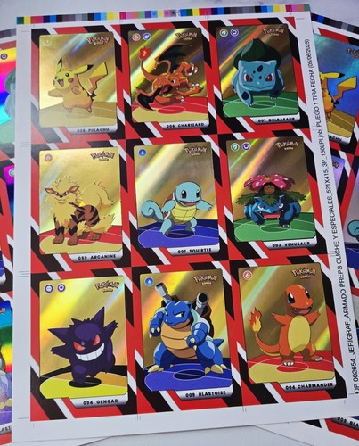 3 Blätter 2025 Pokemon Full House Karten Full Set 9/9 Uncut Sheet Limited Edition - Bild 3 von 4