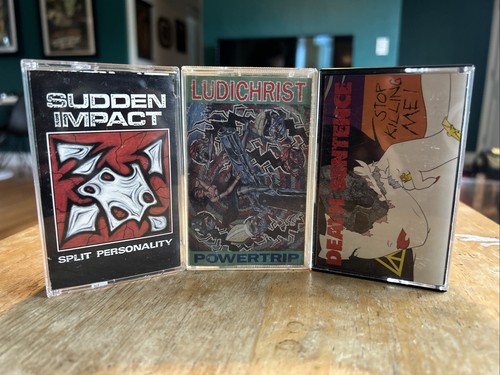 Canadian Punk Cassette Lot Ludichrist Death Sentence Sudden Impact Powertrip