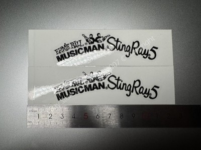 2Pc For MUSIC StingRay5 Guitar Bass Headstock Vinyl RAISED Sticker