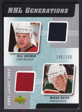 2006/07 Upper Deck - OLLI JOKINEN MIKKO KOIVU - GENERATIONS GAME JERSEY #100/100