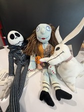 Lot of 3 Nightmare Before Christmas Plush Bean Bag Disney NEW Tags Jack, Sally,