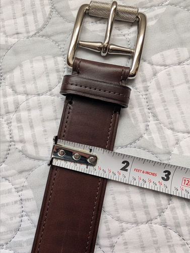 Coach Vintage braun Leder silberfarben strukturierte Schnalle Herren Ledergürtel Gr. 34 - Bild 6 von 20
