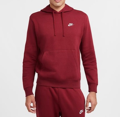 Nike Sportswear Club Fleece Hoodie Sweatshirt Team Red Men's Size L BV2654-677